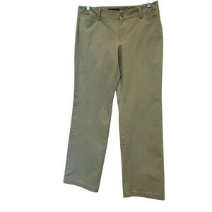 Eddie Bauer Women Slightly Curvy Fit Straight Leg Stretch Waist Tan Pants Sz 12
